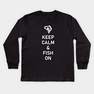 Keep Calm & Fish on Kids Long Sleeve T-Shirt